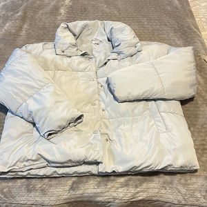 Free People ice blue puffer coat